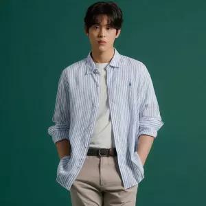 빈폴 멘 SS26리넨 스트라이프 셔츠블루 BC6364C21P