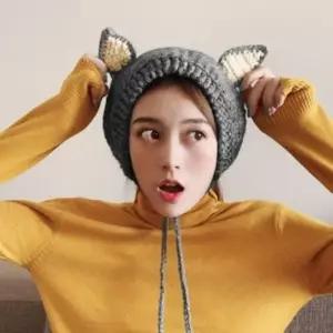 큐티 니트 귀도리 겨울 방한 여자 패션 귀마개