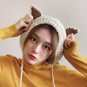 여성 방울 귀도리 니트 큐티 겨울