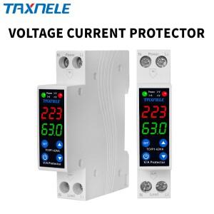 18MM 1P+N 63A 230V 듀얼 디스플레이 조절식 디지털 과전압 릴레이 서지 보호기