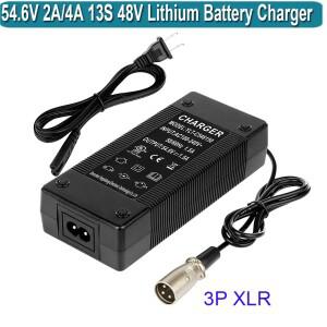 54.6V 2A XLR 충전기 전동 호버보드 전원 공급 장치 48V 13S 오토바이 레이저 호버보드 트리클 리튬 배터리
