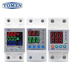 TOMZN Din 레일 듀얼 디스플레이 조절 가능 과전압 전류 보호 장치  릴레이  40A  63A  220V