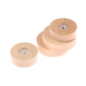 1PC 배터리 작동 8/10cm 라운드 나무 LED 빛 Dispaly 기본 스탠드 홀더 테이블 밤 램프 크리스탈 유리 아트