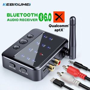 KEBIDUMEI 2-in-1 블루투스 6.0 수신기 AptX-Adaptive 오디오 어댑터 AD/HD/LL AAC SBC 저지연 음악
