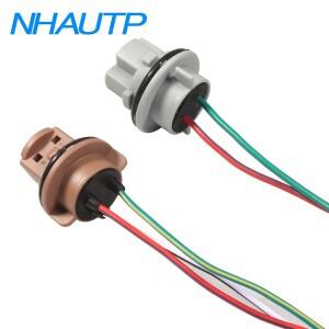 NHAUTP 2Pcs T20 7443 소켓 어댑터 W21/5W LED 연결 배선 홀더 자동차 브레이크 라이트 역방향 램프베이스