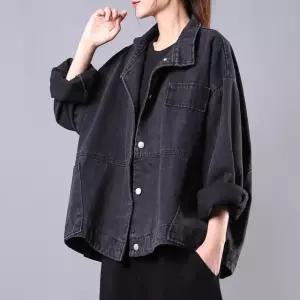여자 청자켓 데님 루즈핏 봄 가을 간절기 오버핏 빅사이즈 빈티지 재킷 워싱 2 0 여성 빅사이즈 재킷