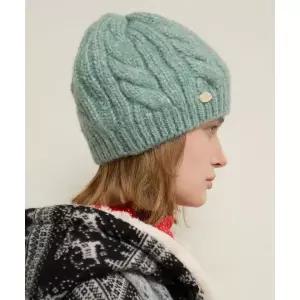 FUNFROMFUN CABLE KNIT BERET, JADE GREEN 2451325