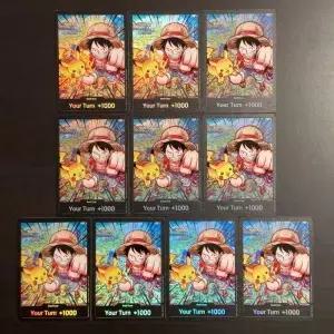 원피스 TCG OPCG 영어판 DON 카드 루피 X 피카츄 텍스처드 포일
