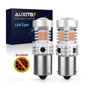 AUXITO 2Pcs 1156 BA15S LED 전구 Canbus 하이퍼 플래시 없음 앰버 P21W T20 S25 방향 지시등