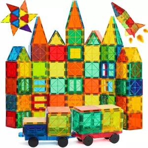 학교 타일 빌딩 스태킹 용품 건설 세트 FNJ 품 교실 100PCS 블록 STEM 마그네틱