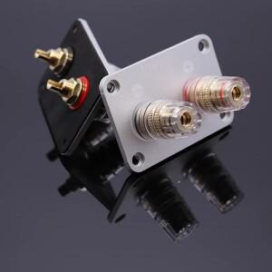 LUSYA 양방향 오디오 스피커 바인딩 포스트 크리스탈 구리 배선 터미널 박스 HiFi Amplifer DAC 용 바나나