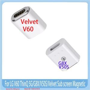 LG V60 ThinQ 5G/G8X/V50S/벨벳 서브 스크린 용 원본 벨벳 G9 듀얼 충전 마그네틱 어댑터