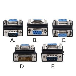 VGA 어댑터 수-암 커넥터  노트북 PC 커플러 DB9 RS232 DVI24 + 1 컨버터  90 도