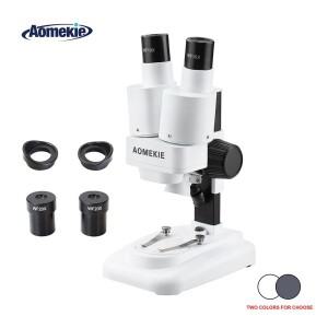 AOMEKIE 쌍안 스테레오 현미경 20X/40X 위 LED 조명 PCB 솔더 도구 휴대 전화 수리 미네랄 관찰 현미경