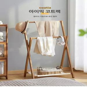낮은 우드 행거 틈새 코트랙 대형 옷가게 원색 침실