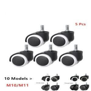 5개/몫 10mm/11mm 2 인치 Circlip/나사 PU 사무실 의자 캐스터 대형 클래스 범용 휠 자동 음소거 내구성 내