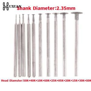 드레멜 다이아몬드 장착 포인트 그라인딩 헤드  돌 옥 조각 연마 도구  2.35mm 생크 액세서리  10 개