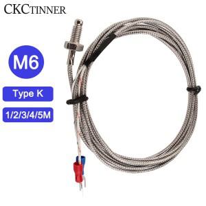 열전대 나사 M6  K 1/2/3/4/5m 프로브 센서 온도 0-400 ° C 조절기