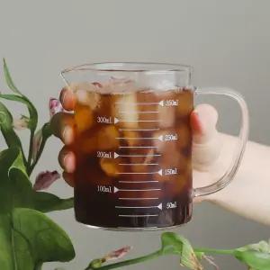 저그 손잡이 다용도 내열유리 계량컵 350ml 비커 커피 홈카페 베이킹용품 이유식 투명 도컵