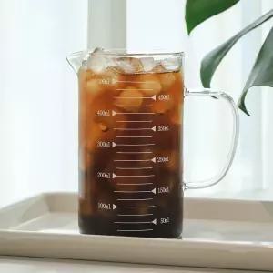 저그 손잡이 다용도 내열유리 계량컵 500ml 비커 커피 홈카페 베이킹용품 이유식 투명 도컵
