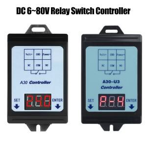 릴레이 스위치 컨트롤러 DC 6~80V 전압 감지 충전 방전 모니터(케이스 포함) 디지털 디스플레이