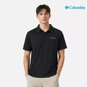 [하프클럽/컬럼비아]남성 웨이브 폴로티셔츠_블랙 (C72-YMD613)