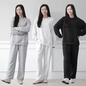 여성 맨투맨 트레이닝복 세트 상하의 고급 빅사이즈 면 라운드넥 데일리 긴팔 운동복 트레이닝 상하 캐주얼