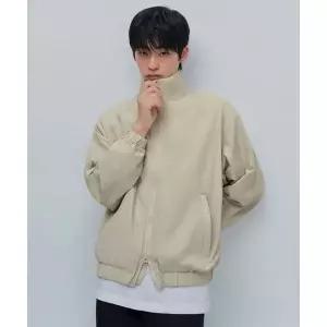 MUSINSA STANDARD 오버사이즈 하이넥 윈드브레이커 재킷 [라이트 베이지]