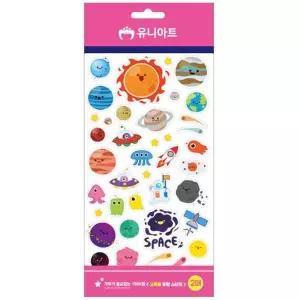 [셀러허브]유니아트 (스티커) 1500 교육용 투명 스티커 (우주) (S11525710)