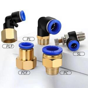 공압 커넥터 피팅 PC/PCF/PL/PLF 4mm 나사 1/8 스트레이트 호스 파이프 퀵