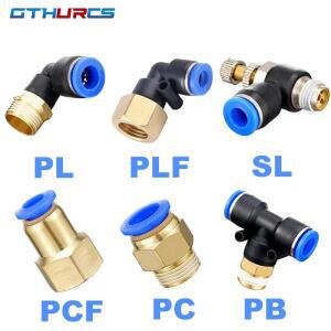 1pcs 공압 커넥터 피팅  PC/PCF/PL/PB/SL/PLF 4mm 나사 1/4