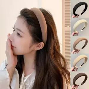 두꺼운 기본 쿠션 도톰한 헤어밴드 여성 면헤어밴드 외출 패션 머리띠