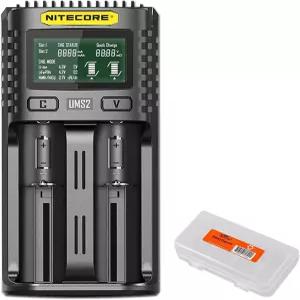 Li-Ion/Ni-MH/Ni-Cd/IMR 16340 14500 18650 21700 20700 AA 및 기타 배터리용 니테코어 UMS2 지능형 듀얼