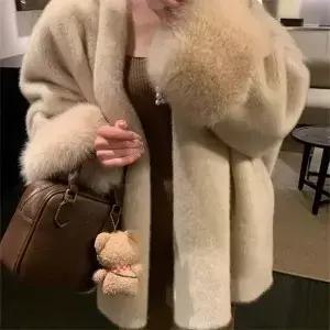 가을 겨울 신상 인조 퍼 코트 여성용 사교계 스타일 루즈핏 패셔너블