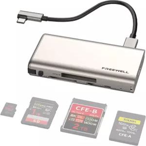 Freewell Card Reader Plus SD CFExpress 타입 A/B 지원 수동 방열 최대 10Gbps 속도 샴페인 골드