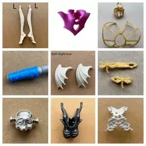 인형 스컬리 바디 의류 다리 모자 허리띠 귀걸이 DIY 다채로운 장식 부품 액세서리