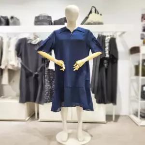 올리비아로렌 장식 오픈 카라 반팔 튜닉 원피스 vocoa5m5241