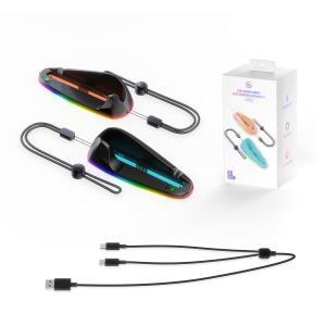 스위치2 호환용 2in1 핸들 충전 독 JYS-2320 5개 RGB 조명 손목 밴드 데이터 케이블 포함 휴대용 마우스