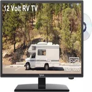 SYLVOX 12V TV 24인치 1080P RV 12볼트 DC 전원 통합 HDTV ATSC 튜너 내장 DVD 플레이어 스피커 FM 라디오
