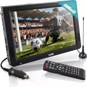 Rywob 10인치 휴대용 TV 안테나가 있는 소형 USB/SD/HDMI 입력이 배터리 작동 자동차 캠핑 여행용 디지털