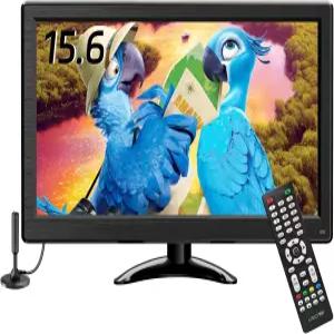 프리첸 15.6인치 1080P 휴대용 TV F HD 평면 스크린 소형 ATSC 튜너 안테나 리모컨/HDMI/USB/AV/VGA 입력