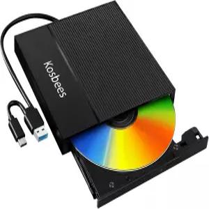 노트북용 코스비 외장 CD/DVD 드라이브 PC용 버너 울트라 슬림 플레이어 데스크탑 윈도우 11/10/8/7 Mac용