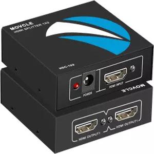 모블클 HDMI 스플리터 1인치 2아웃 듀얼 모니터용 4K 어댑터 3D 1080P 지원 PS4 블루레이 플레이어