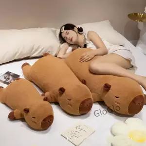 Capybara 플러시 Capibara 푹 인형 긴 수면 부드러운 베개 소파 쿠션 잠자는 선물