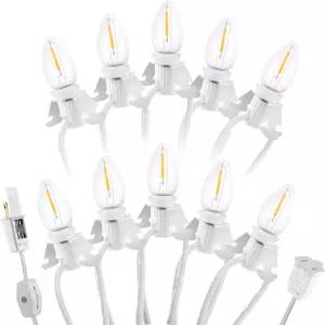 10개의 LED 웜화이트 전구가 달린 크리스마스 빌리지 조명 하우스 장식 스노우 호박 공예 할로윈 휴일