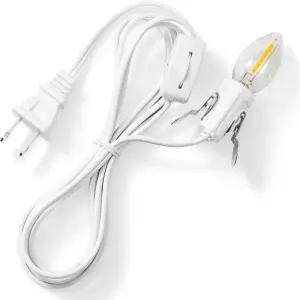 UL C7 LED 전구가 장착된 6피트 액세서리 코드 클립이 캔델라브라 베이스 E12 램프 소켓 크리스마스 마을
