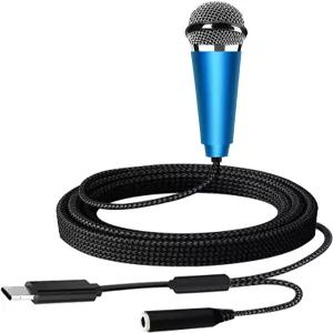 RICHUPON USB C 미니 노래방 마이크 Android/iPhone 15/노트북/Mac용 휴대용 ASMR 음성 녹음 노래 인터뷰