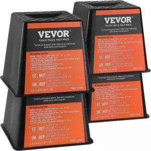 VEVOR 트레일러 잭 블록 RV 레벨링 6000파운드 용량 폴리프로필렌 캠퍼 스태빌라이저 모든 텅 포스트 풋