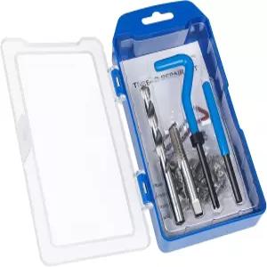 JMMRR 30PC SAE 나사산 수리 키트 5/16-18인치 HSS 드릴이 장착된 헬리코일 내부 나사 구멍 재삽입 도구