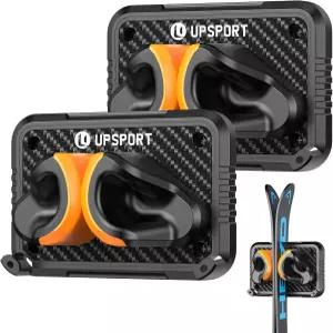 UPSPORT 스키 랙 2개 세트 스키/스노보드 벽걸이 스케이트보드 모든 장착 가능 최대 50파운드 수용 겨울